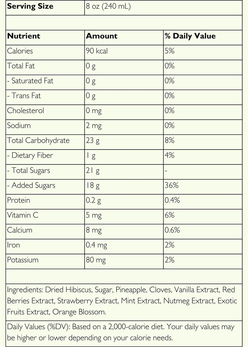 Bissap Nutrition Facts