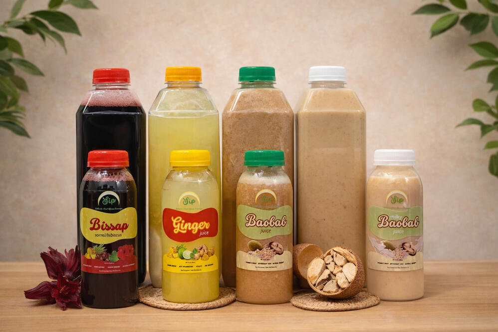 Sip - authentic West-African beverages - Bissap, Ginger, baobab, milky baobab